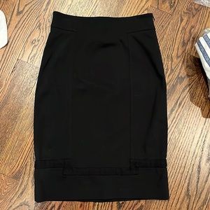 Diane con furstenberg knee length fitted black pencil skirt